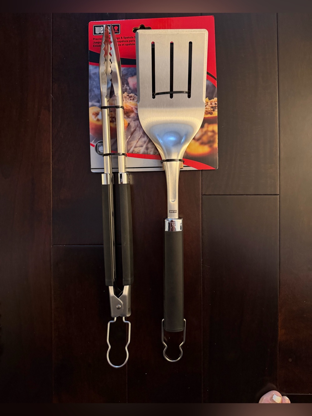 Weber Precision Stainless Steel Grill Spatula and Tongs Set